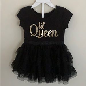 THE CHILDREN'S PLACE Black Short Sleeve Tutu Dress